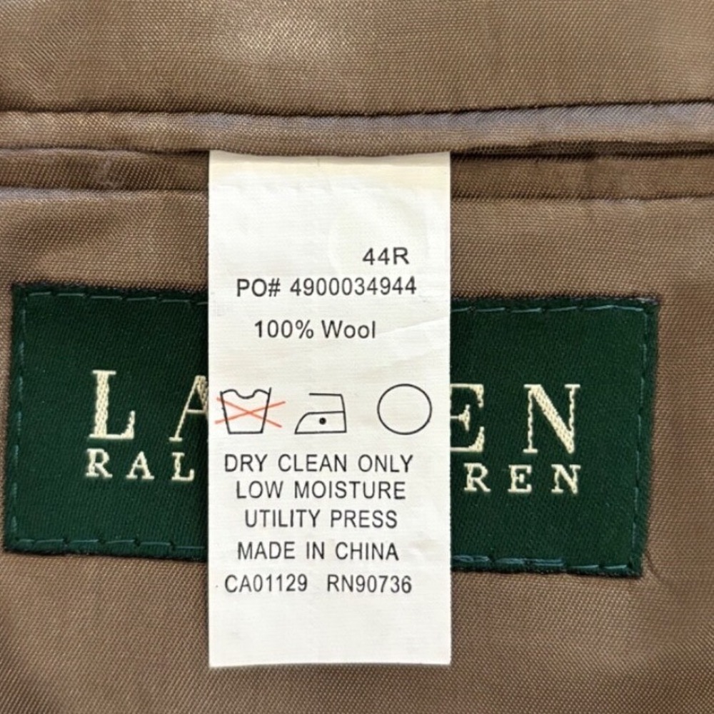 Lauren Ralph Lauren Wool Blazer Men's 44R Grey Sport Coat Suit Jacket 2 Button - Picture 7 of 11